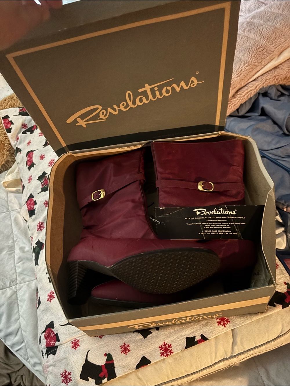 NEW Vintage Revelations Women's Burgundy Mid-Calf Boots